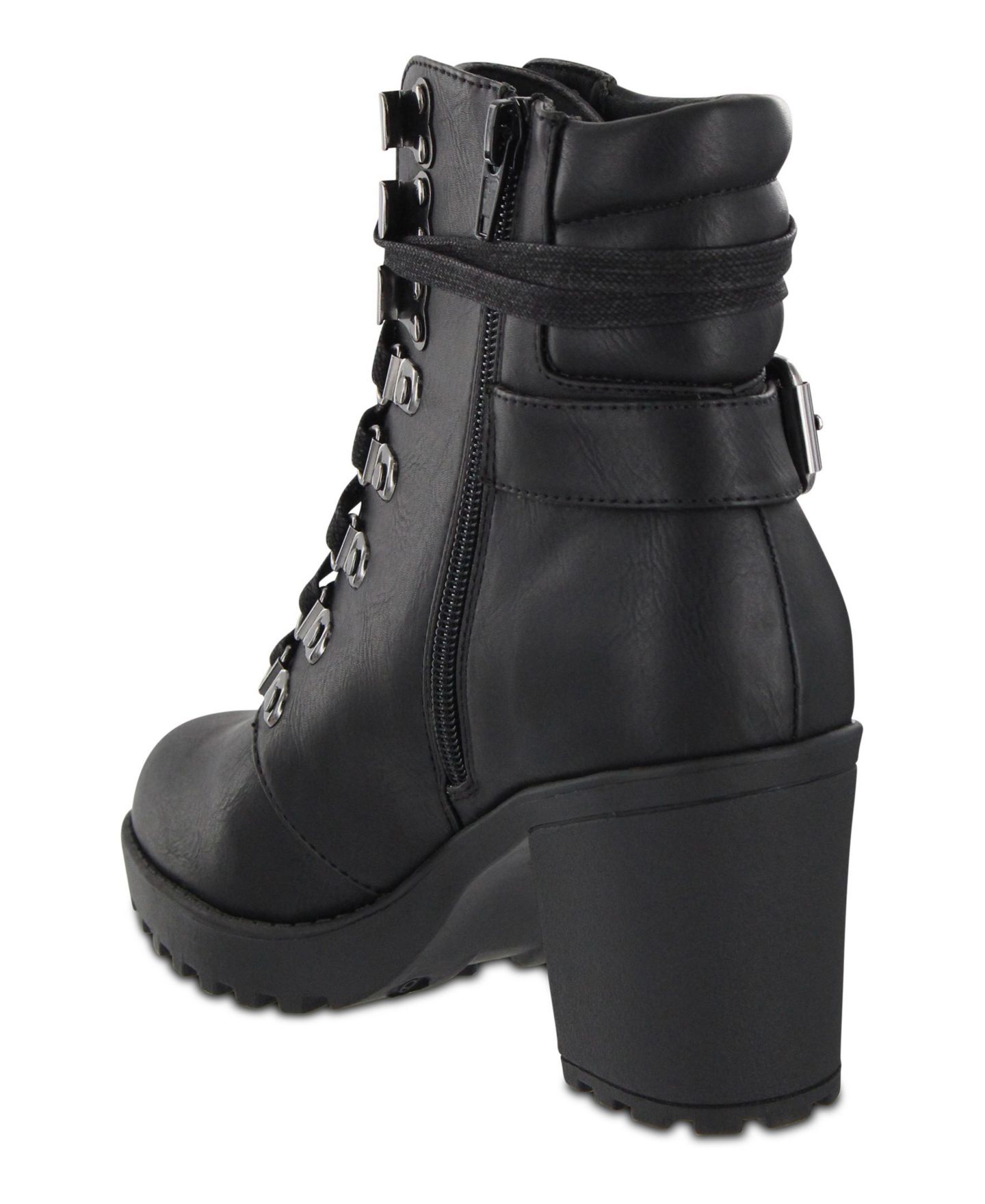 Женские ботинки MIA Annamaria Block Heel Lug Sole Biker, цвет: Чёрный — фото 6