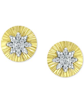 Cubic Zirconia Star Cluster Disc Stud Earrings, Created for Macy's