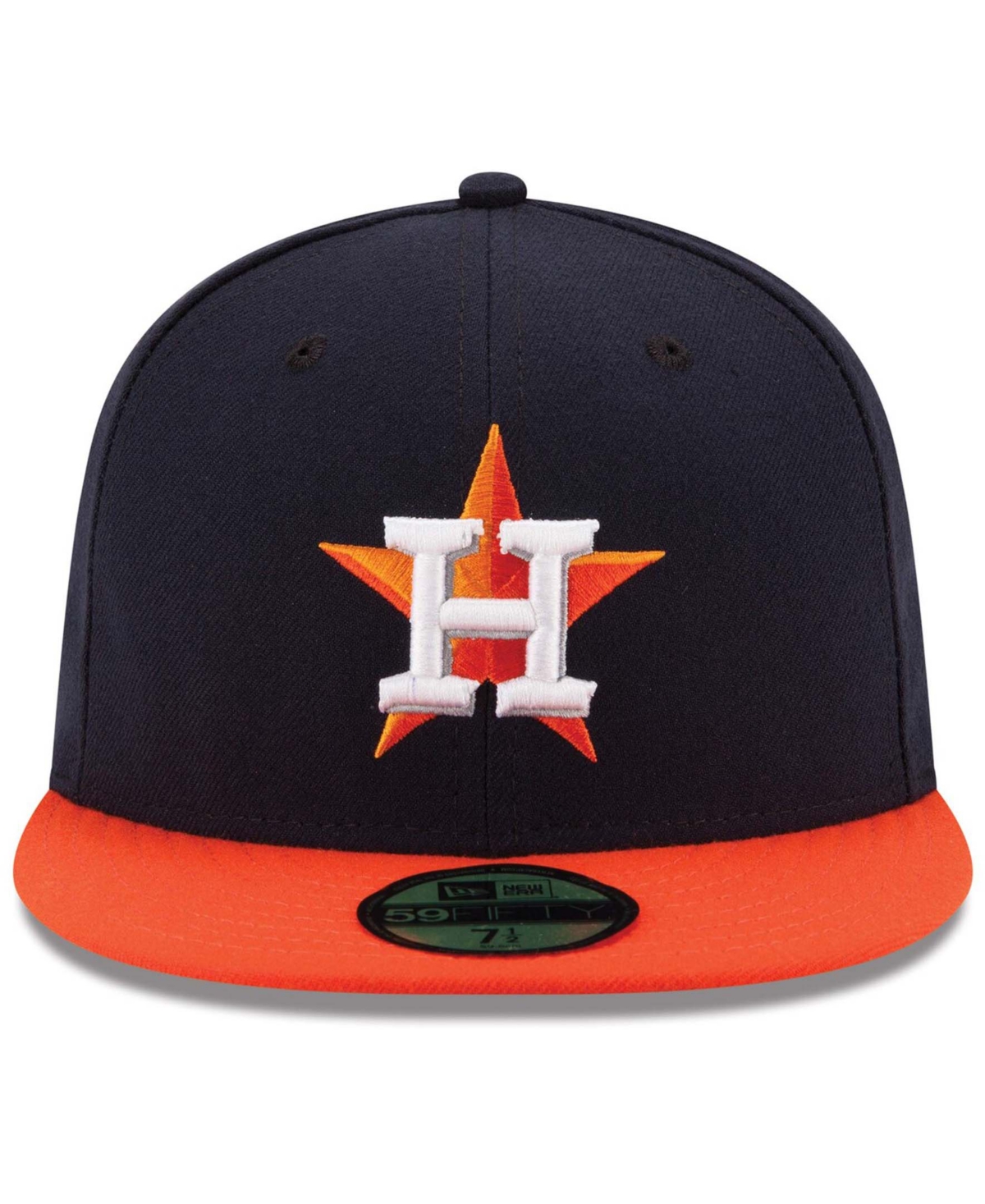 New Era Men'sOrange Houston Astros Road Authentic Collection On Field 59FIFTY Performance Fitted Hat - Navy