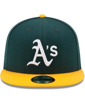 Men's Green/Yellow Oakland Athletics Home Authentic Collection On-Field 59FIFTY Fitted Hat