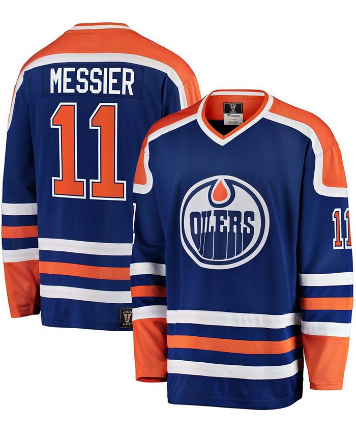 Fanatics Branded Men's Mark Messier Blue Edmonton Oilers Premier Breakaway Retired Player Jersey - Blue