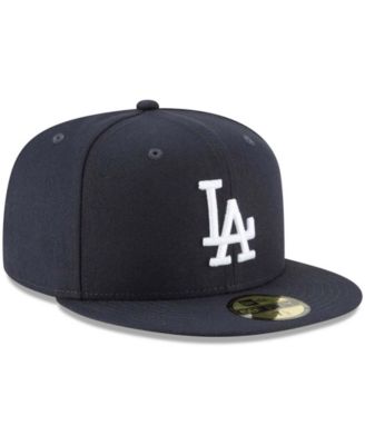 Men's Navy Los Angeles Dodgers Logo White 59FIFTY Fitted Hat