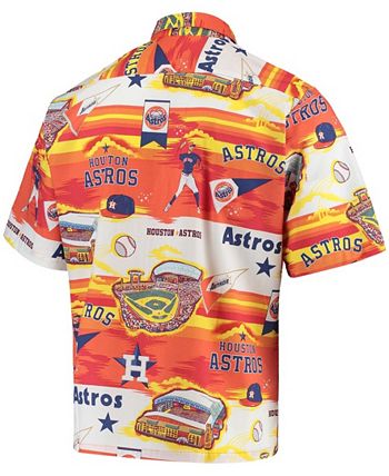Men's Reyn Spooner White Houston Astros scenic Button-Up Shirt Size: 3XL