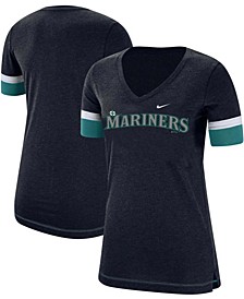 Women's Seattle Mariners Mesh V-Neck T-Shirt