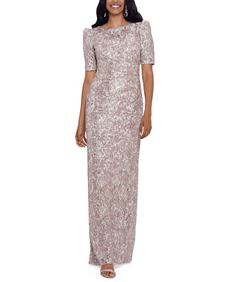 XSCAPE Lace Sequined Dress - Macy's