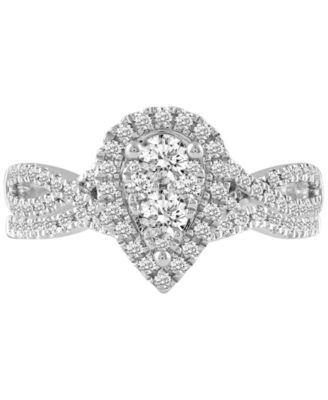 Diamond Teardrop Cluster Bridal Set (3/4 ct. t.w.) in 14k White, Yellow or Rose Gold