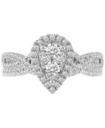 Macy's - Diamond Teardrop Cluster Bridal Set (3/4 ct. t.w.) in 14k Gold