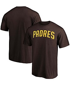 Men's Brown San Diego Padres Official Wordmark T-shirt