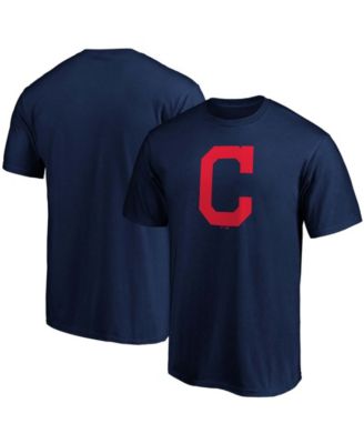 Men's Navy Cleveland Indians Official Logo T-shirt