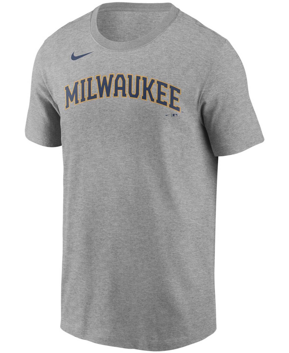 Men's Christian YelichMilwaukee Brewers Name Number T-shirt - Gray
