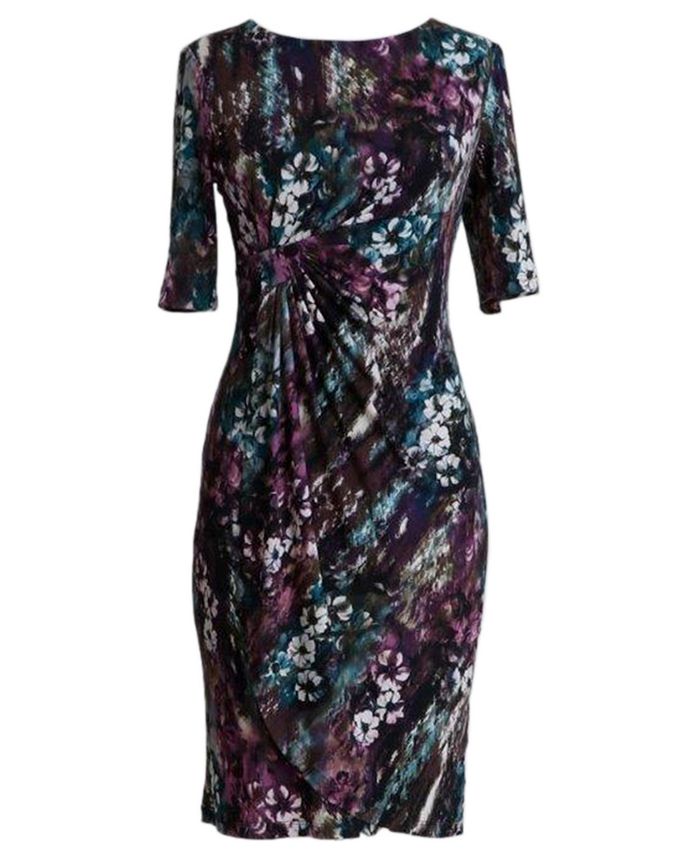 Connected Printed Sarong Sheath Dress - Macy's