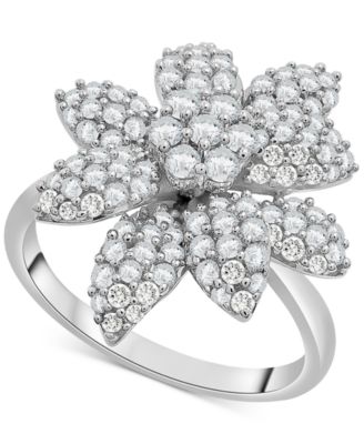 Wrapped in Love - Diamond Cluster Flower Ring (1 ct. t.w.) in 14k White Gold