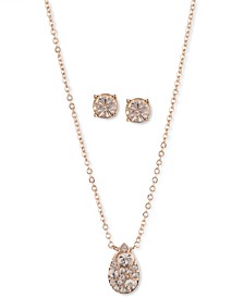 Crystal Pave Pendant and Earring Set