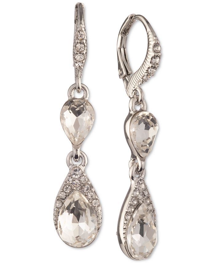 Givenchy Pear-Shape Crystal Double Drop Earrings & Reviews - Earrings -  Jewelry & Watches - Macy's
