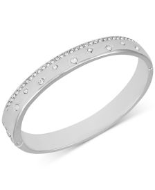 Silver-Tone Crystal Bangle Bracelet