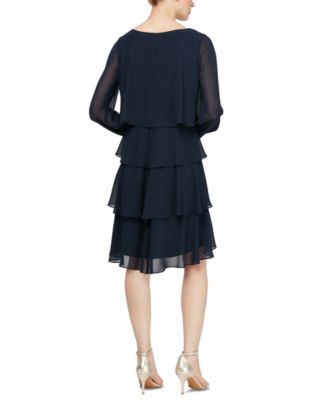 Women's Rhinestone-Cuff Tiered Dress