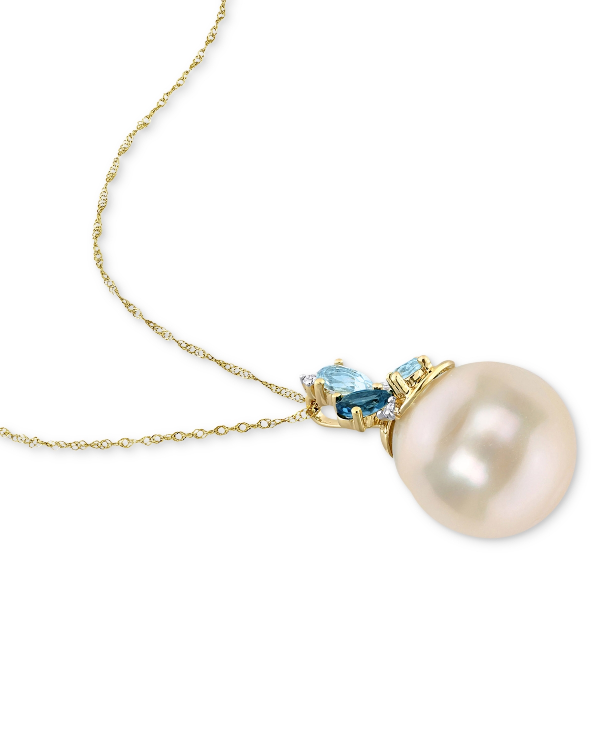 Cultured South Sea Pearl (9-10mm), Blue Topaz (5/8 ct. t.w.), & Diamond Accent 17
