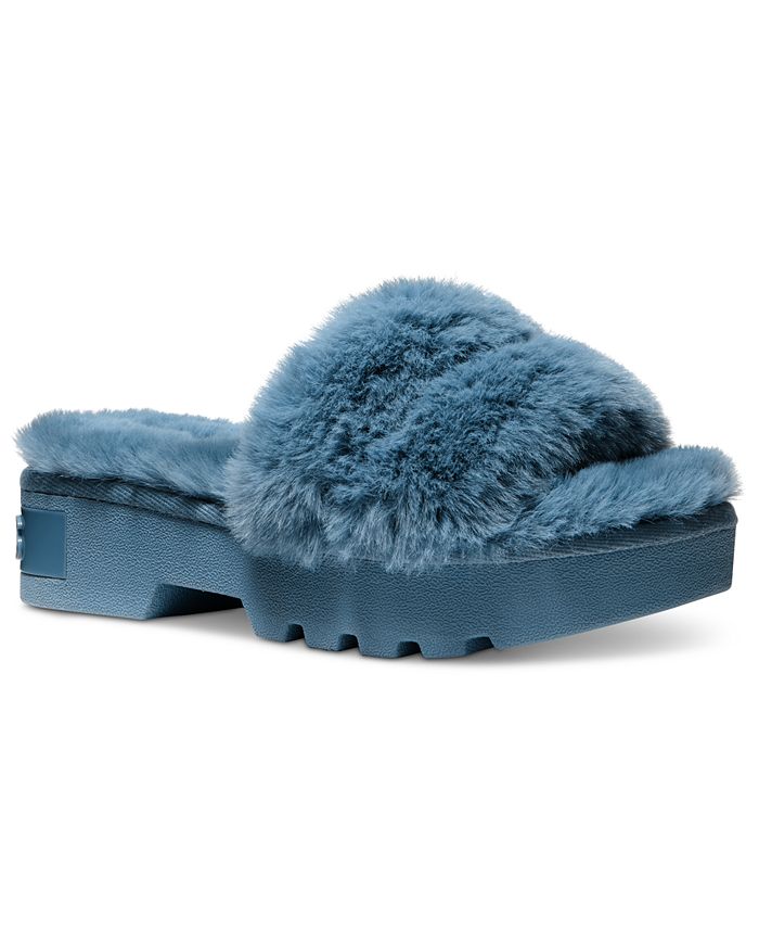 Michael Alfie Fluffy Cozy Faux Fur Lug Sole Slide & Reviews Slippers - Shoes - Macy's