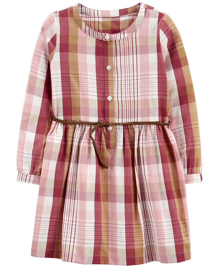 Girls plaid shirt dress top