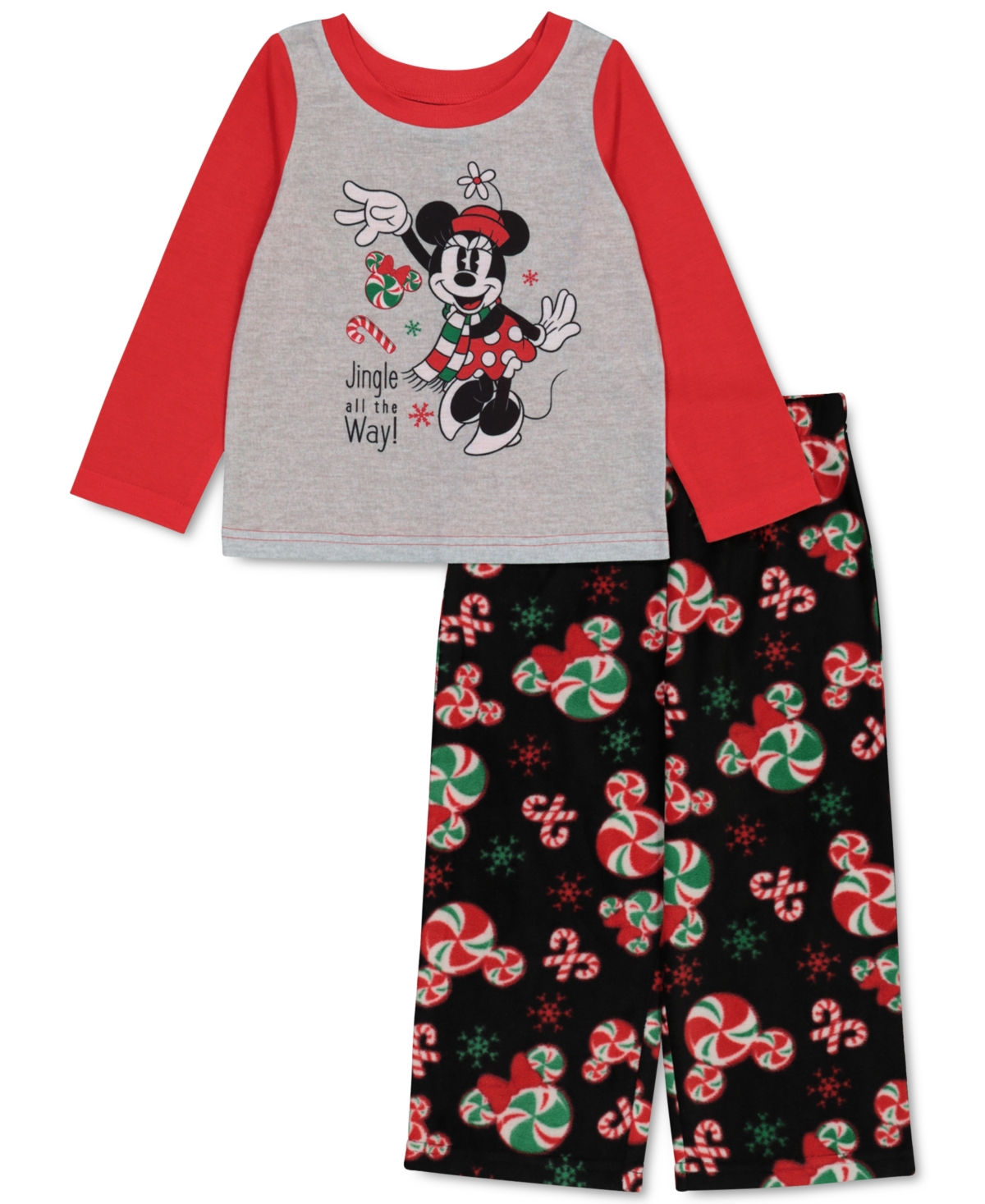 Briefly Stated Matching Toddler Girls Minnie Mouse Holiday Family Pajama Set
