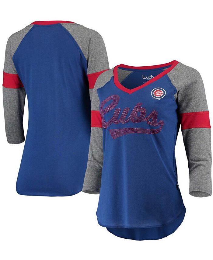 Women's Chicago Cubs Royal Plus Size Raglan T-Shirt