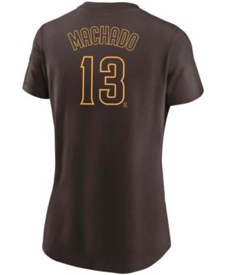 Women's Manny Machado Brown San Diego Padres Name Number T-shirt