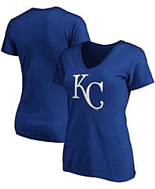 Women's Royal Kansas City Royals Core Official Logo V-Neck T-shirt