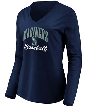 Fanatics Women's Navy Seattle Mariners Victory Script V-Neck Long ...