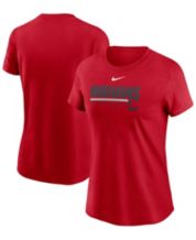 Women's St. Louis Cardinals Nike Red/Navy Modern Baseball Arch Tri-Blend  Raglan 3/4-Sleeve T-Shirt