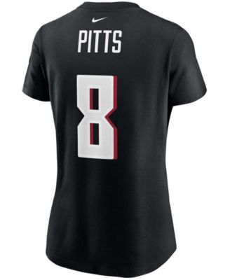 Women's Kyle Pitts Black Atlanta Falcons 2021 NFL Draft First Round Pick Player Name Number T-shirt