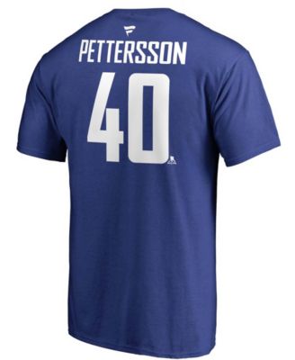 Men's Elias Pettersson Blue Vancouver Canucks Team Authentic Stack Name and Number T-shirt