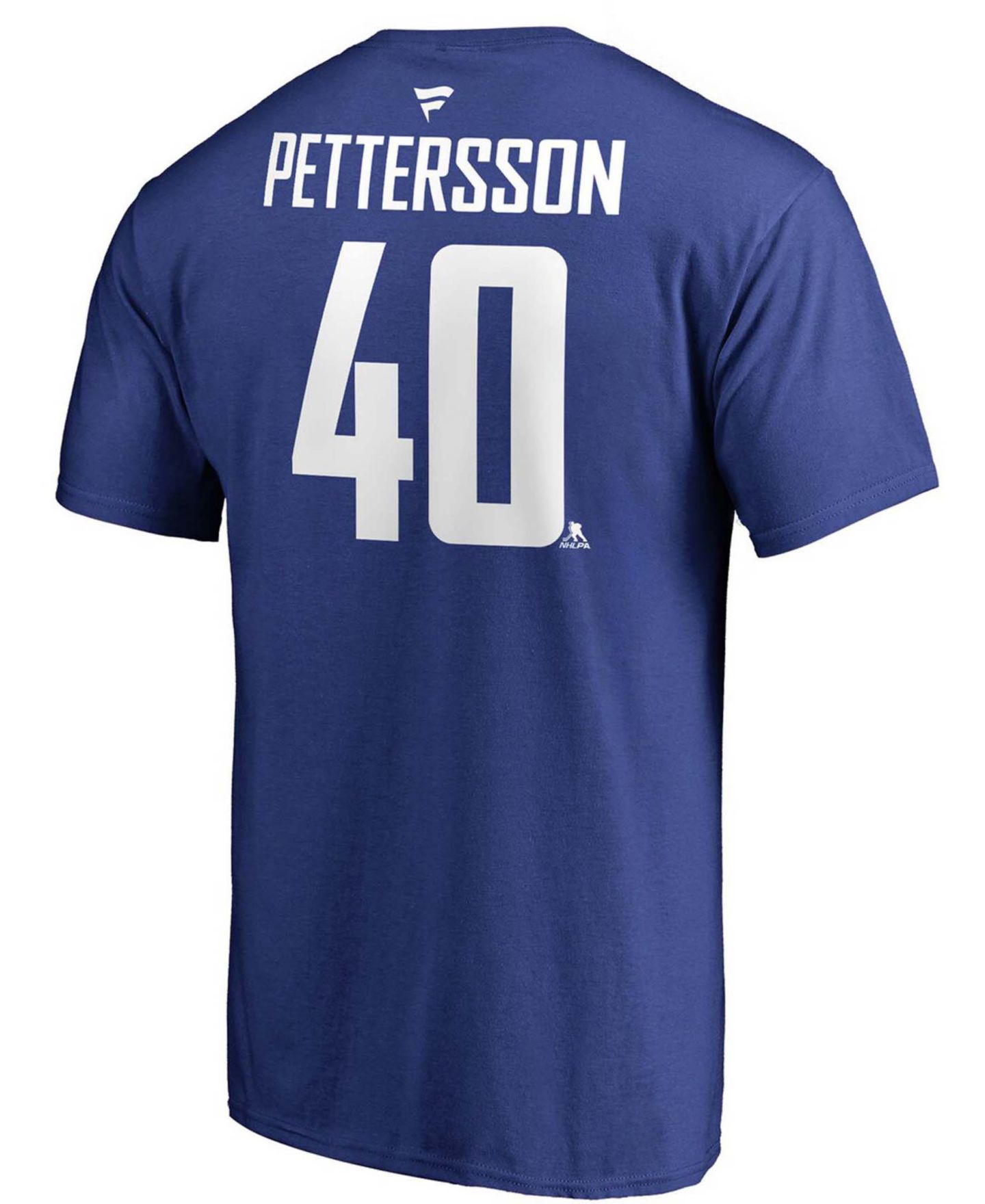 Мужская футболка Fanatics Elias Pettersson Blue Vancouver Canucks Team Authentic Stack Name and Number — фото 3