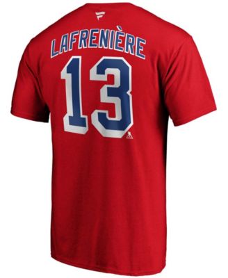 Men's Alexis Lafreniv&reg;re Red New York Rangers Authentic Stack Name and Number T-shirt