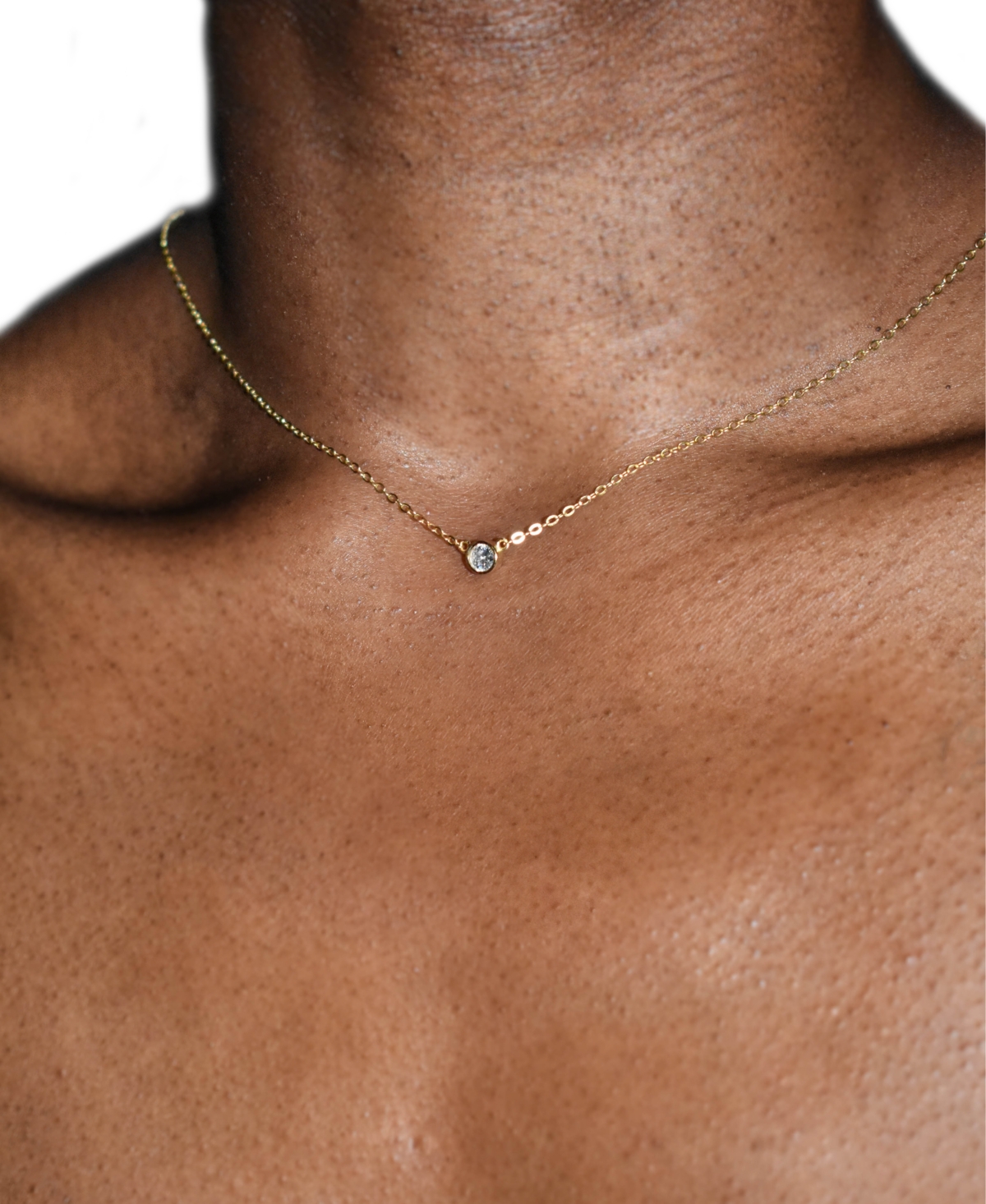 Cubic Zirconia Bezel Necklace