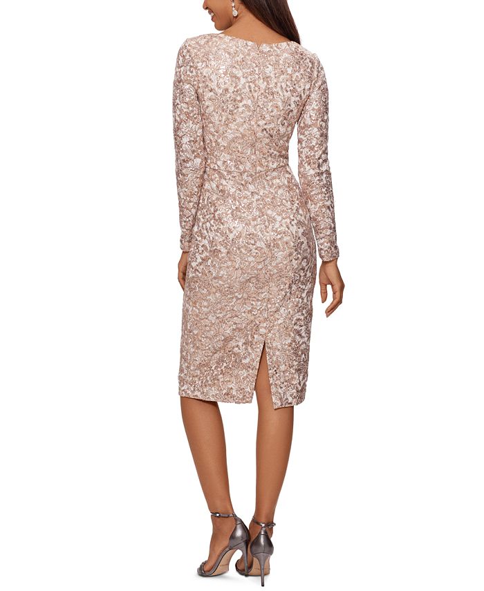 XSCAPE Petite Sequin Lace Dress - Macy's