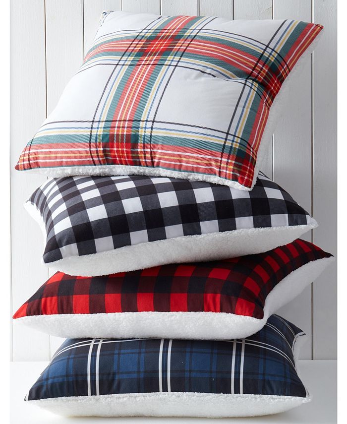 Home Birch Trails Plaid Reversible Decorative Pillow, 24" x 24