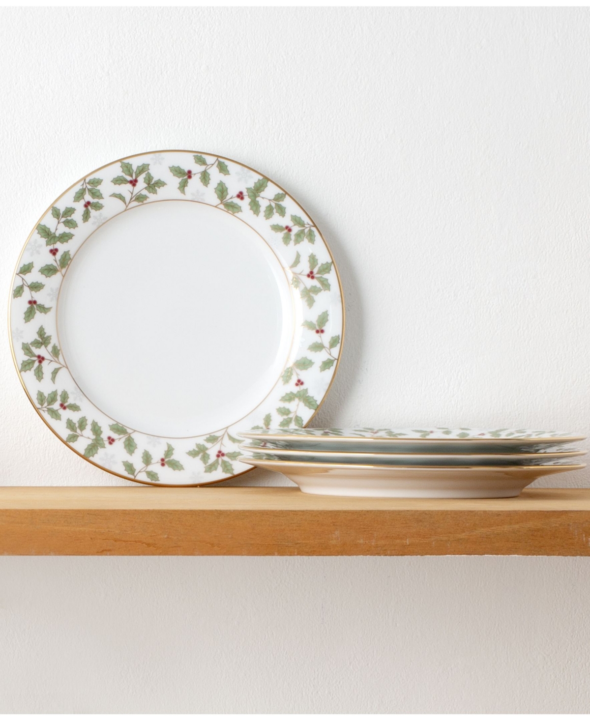 Noritake Holly Berry 8.25" Salad Plate, Set Of 4 In Multi