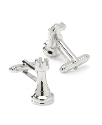 Men's Knight and Rook Chess Piece Cufflinks