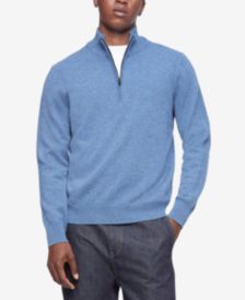 Men's Solid 1/4-Zip Merino Wool Sweater