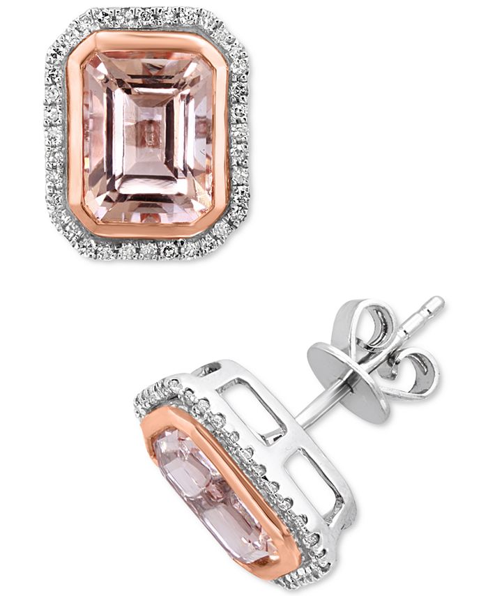 EFFY Collection - Morganite (3-1/3 ct. t.w.) & Diamond (1/5 ct. t.w.) in 14k Rose & White Gold