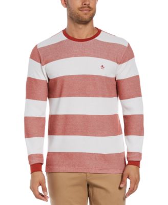Original Penguin - Men's Stripe Waffle-Knit Long-Sleeve T-Shirt