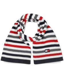 Men's Striped Logo Scarf