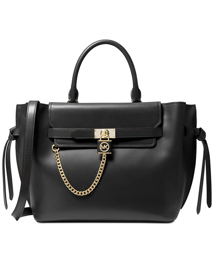 Michael Kors Hamilton Legacy Large Leather Belted Satchel & Reviews -  Handbags & Accessories - Macy's