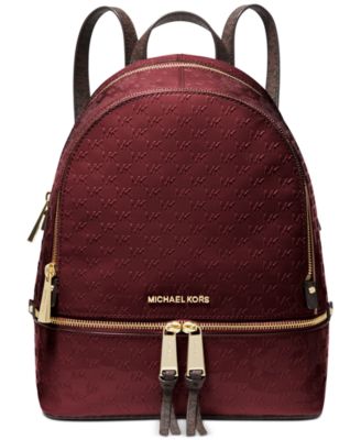 michael kors rhea medium leather backpack