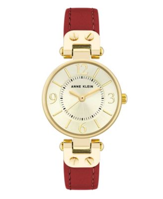 anne klein watch with red leather band