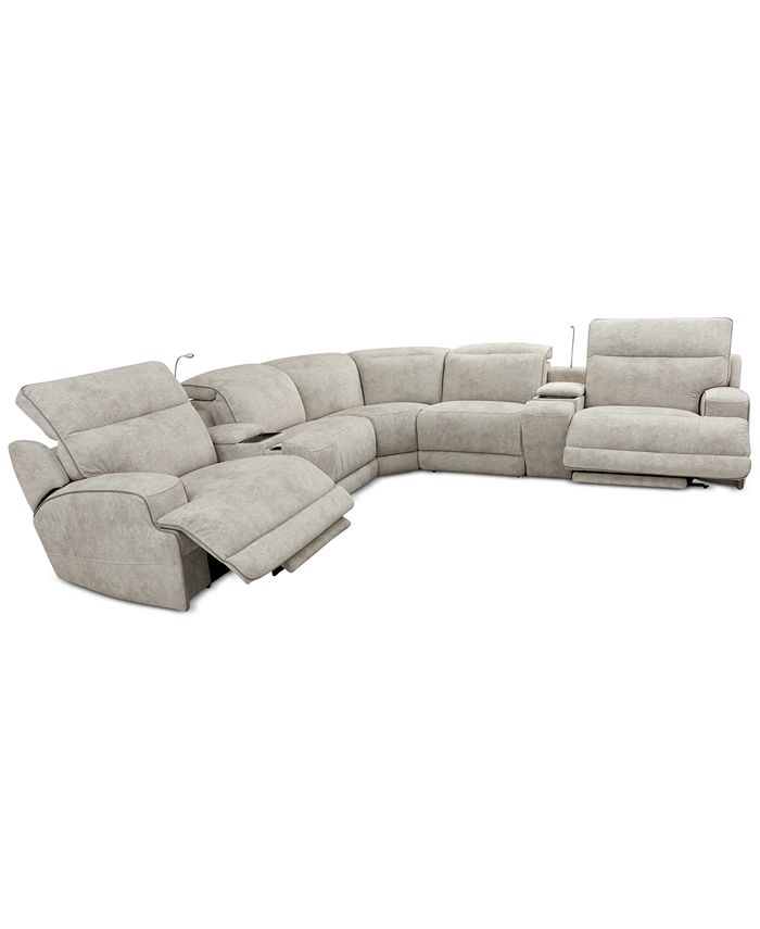 7 piece sectional shop sofa with recliners