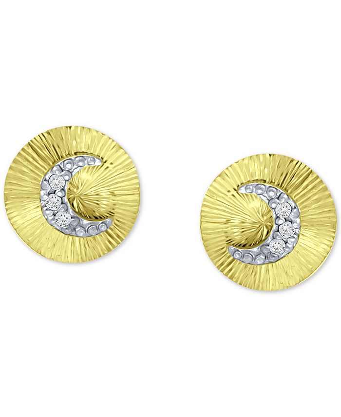 Giani Bernini - Cubic Zirconia Moon Disc Stud Earrings