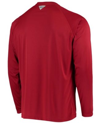 Men's PFG Cardinal Arkansas Razorbacks Terminal Tackle Omni-Shade Long Sleeve T-shirt