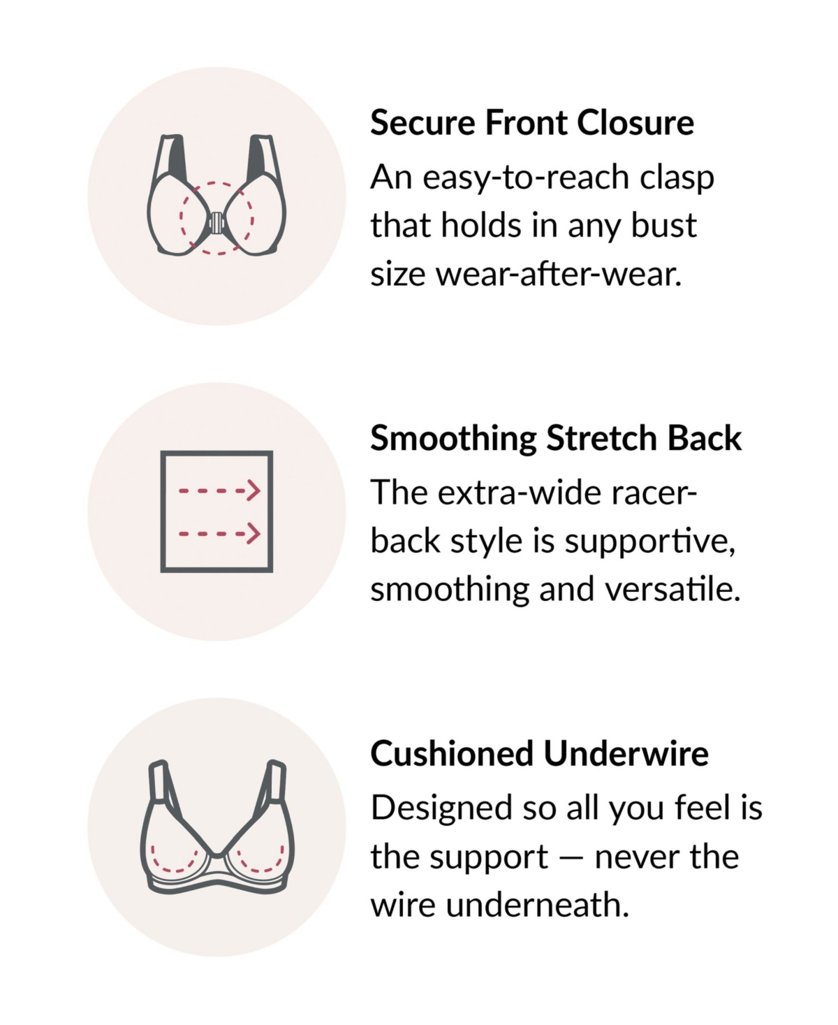 Glamorise Women's Plus Size Front Close Wonder Wire Bra with Smoothing Back