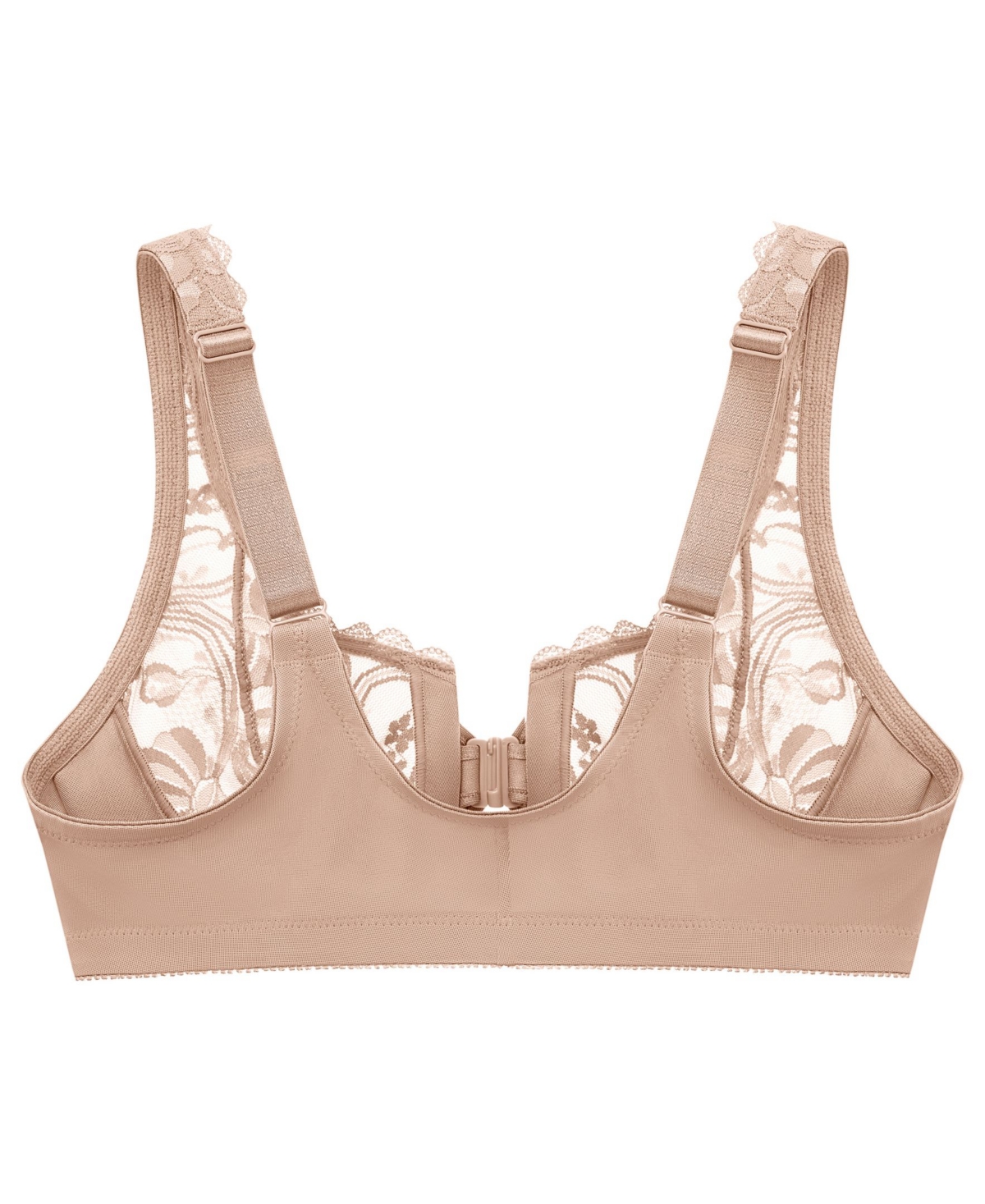 Glamorise Women's Full Figure Plus Size Wonderwire Front Close Stretch Lace Bra